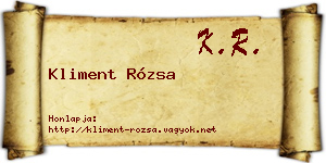 Kliment Rózsa névjegykártya