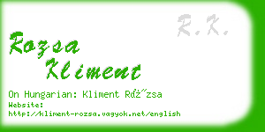 rozsa kliment business card